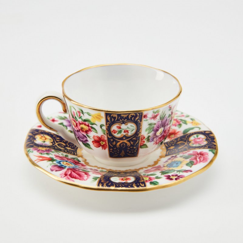 Фарфоровая чашка с блюдцем Royal Worcester - миниатюра 1993 г Англия (д)