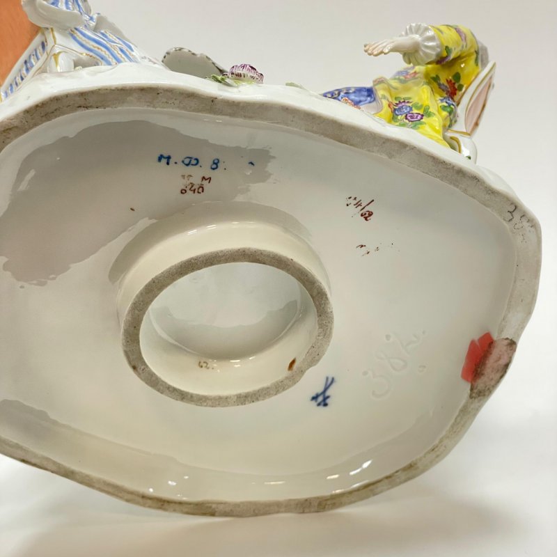Сатирическая статуэтка Игра в карты вторая половина 19в Meissen (к)
