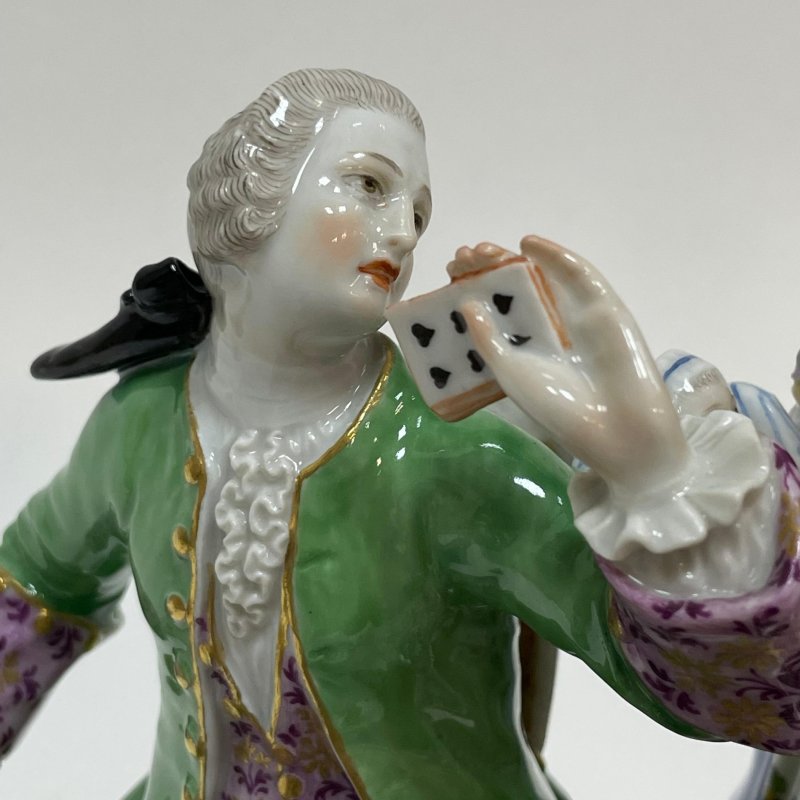 Сатирическая статуэтка Игра в карты вторая половина 19в Meissen (к)