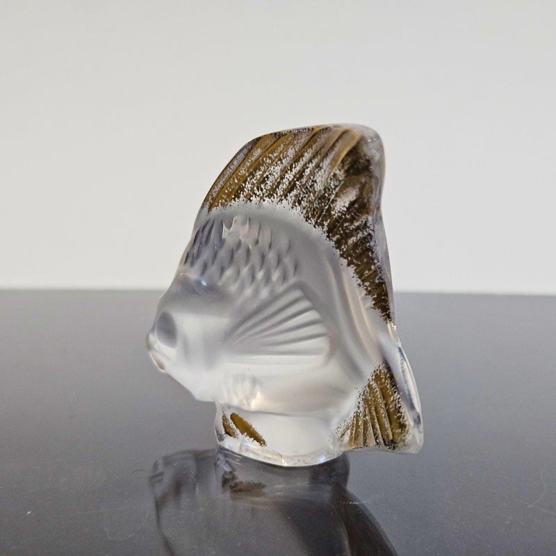 Хрустальная рыбка с позолоченным плавником Lalique