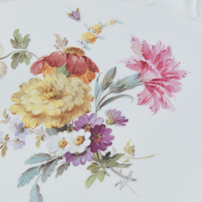 Старинное блюдо с ручной росписью из сервиза Вильгельма (к)