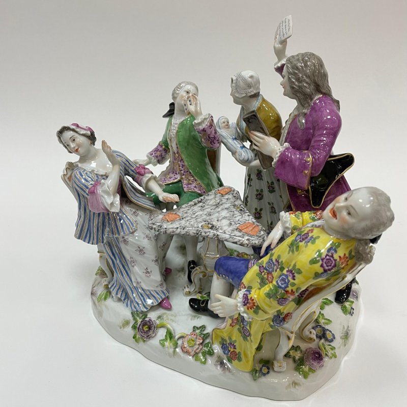 Сатирическая статуэтка Игра в карты вторая половина 19в Meissen (к)