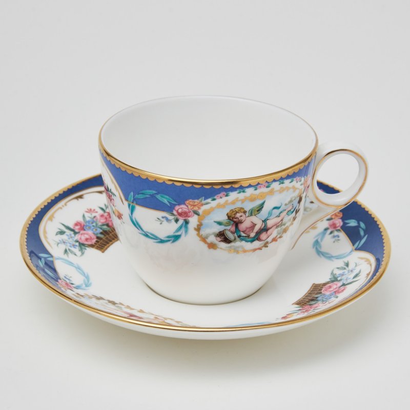 Редкая уникальная чайная пара - эталон фабрики Derby