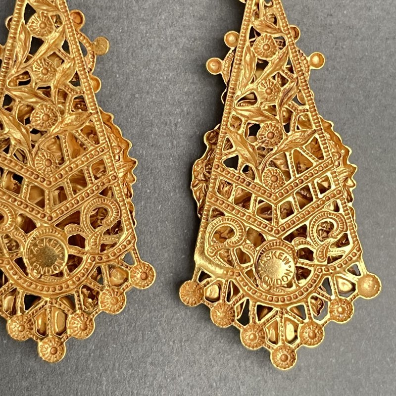  Серьги винтажные с Амурами ( Купидонами ) и имитацией жемчуга Askew London 1990-2000 гг Англия
