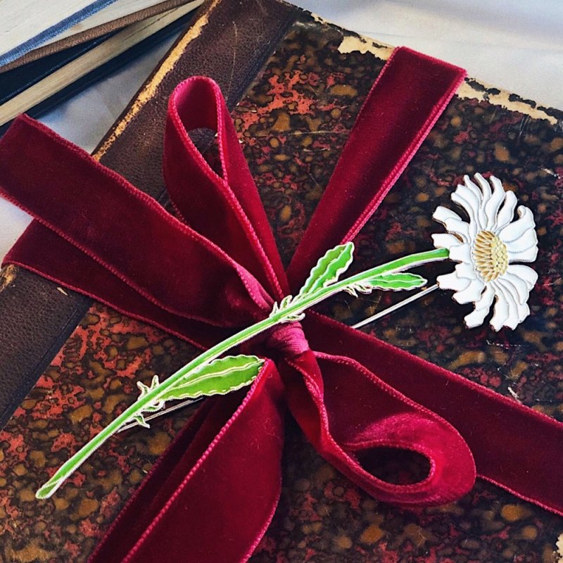 Серебряная Брошь «Ромашка»