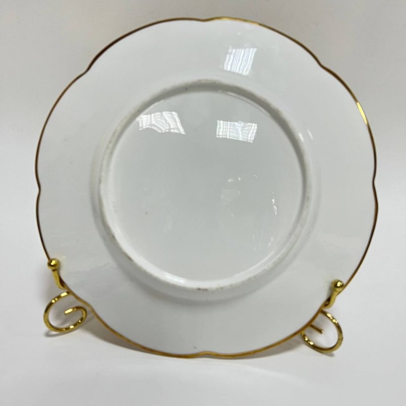 Коллекционная Тарелка 1851г c галантной сценой по мотивам Ватто из десертного сервиза Rigway 