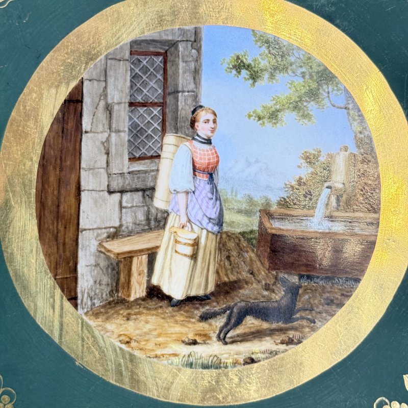 Зелёный сервиз Dagoty à Paris Франция 1800-1810 гг (к)