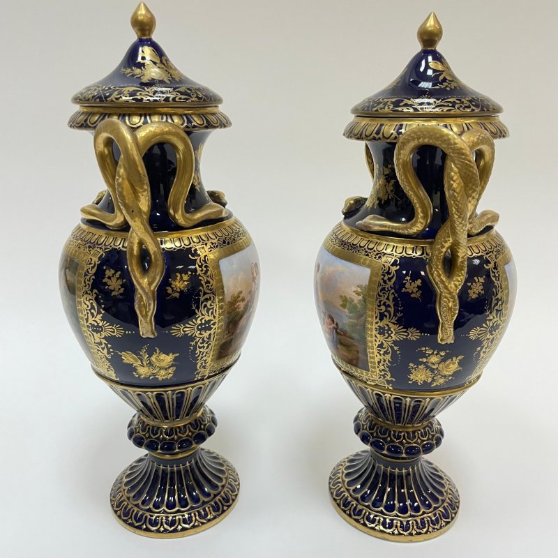Парные вазы Meissen 1870-80 гг