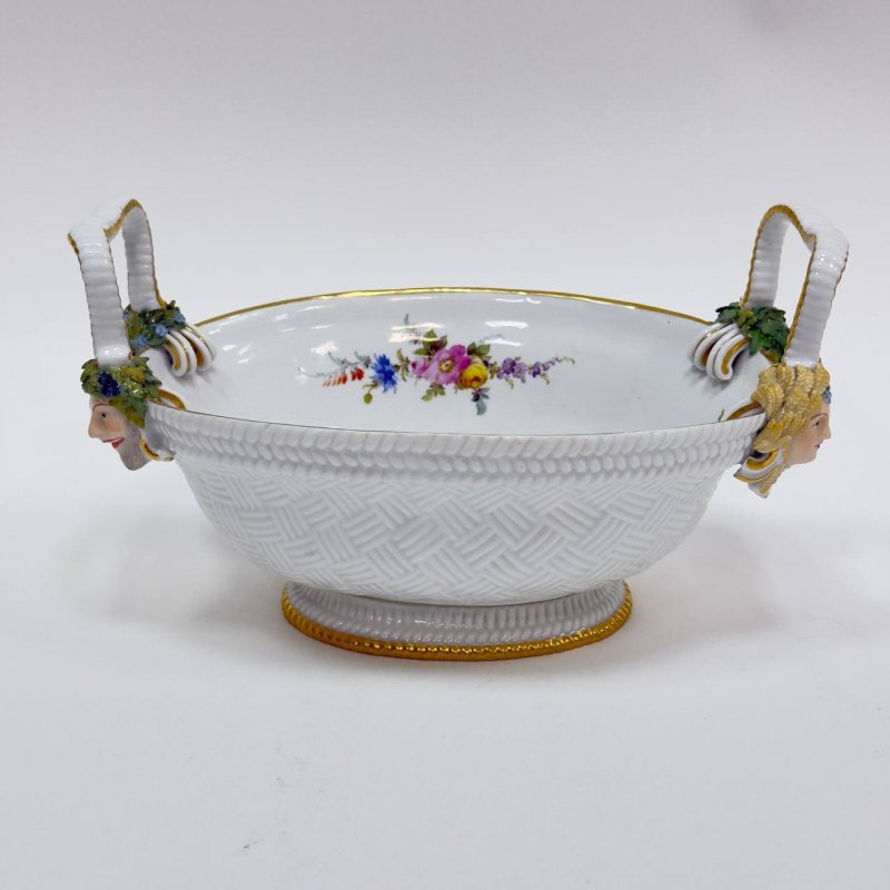 Овальная чаша-корзиночка Meissen  период Knauff Schwerter(1850-1924)