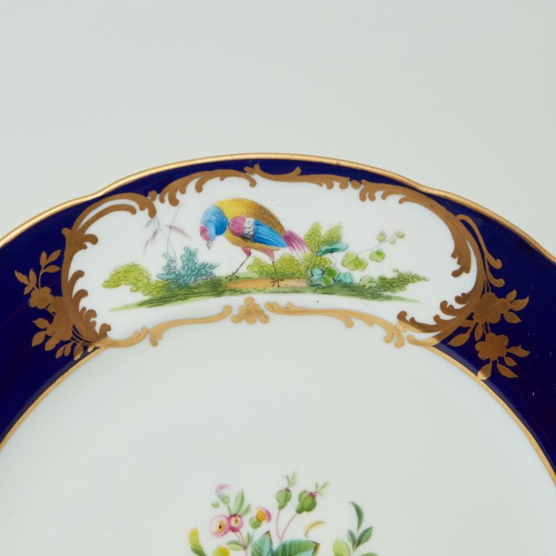 Тарелка кобальтовый борт с птицами Minton 1912-1950