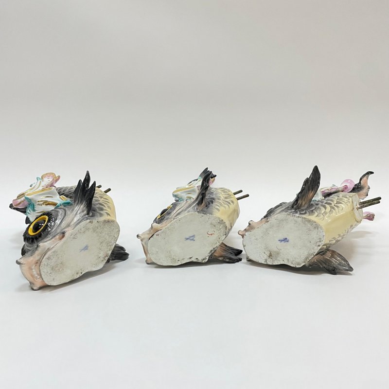 Набор из 3х фигурок Дельфины Meissen 1800е г (к)