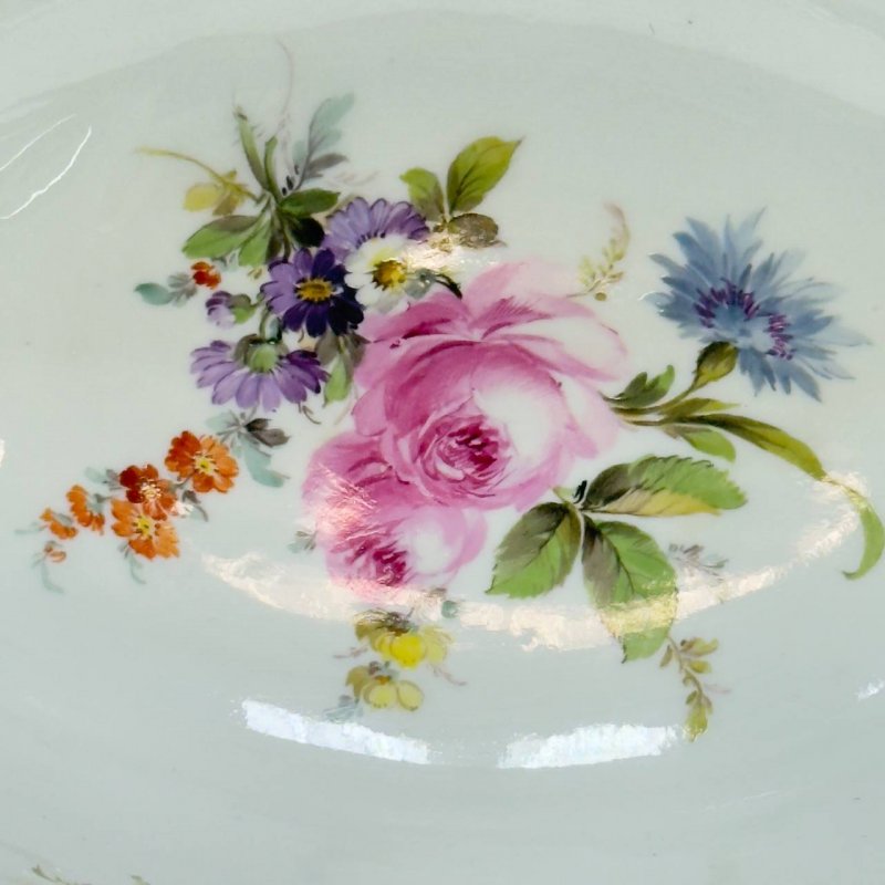 Овальная чаша-корзиночка Meissen  период Knauff Schwerter(1850-1924)