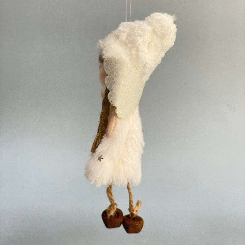 Елочная игрушка Рождественский ангел белый