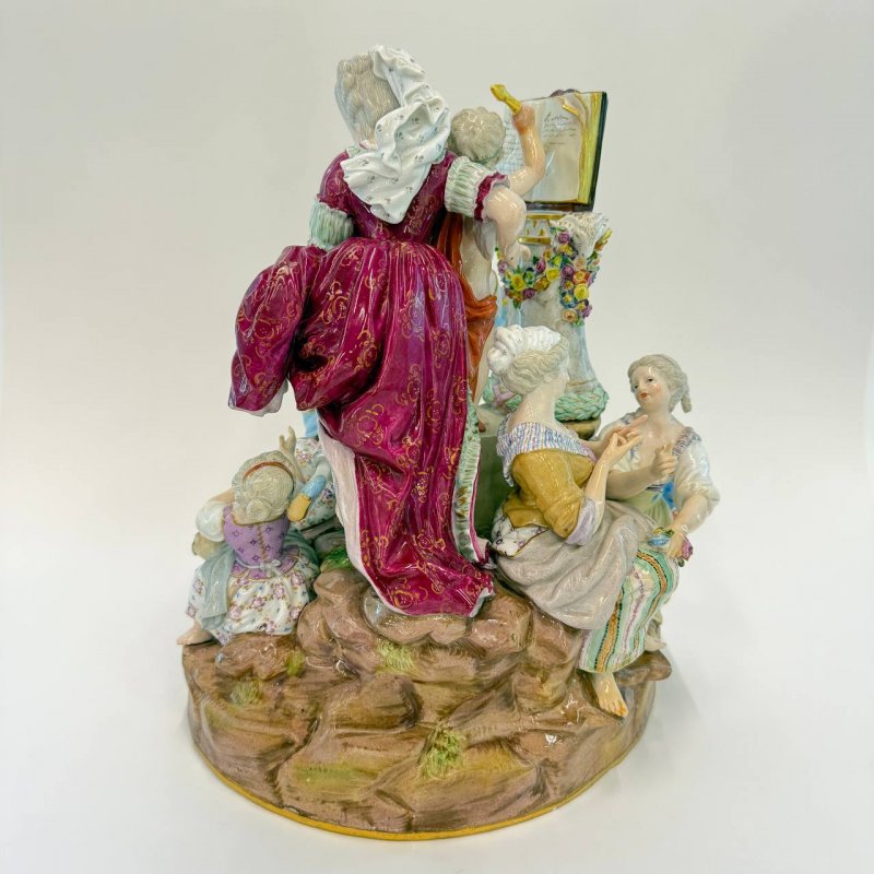 Скульптурная группа Уроки любви Meissen 1850 гг