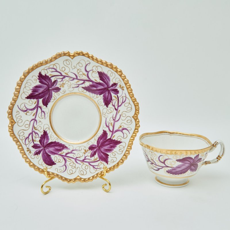 Старинная чайная пара ручной работы, период Barr Flight&Barr