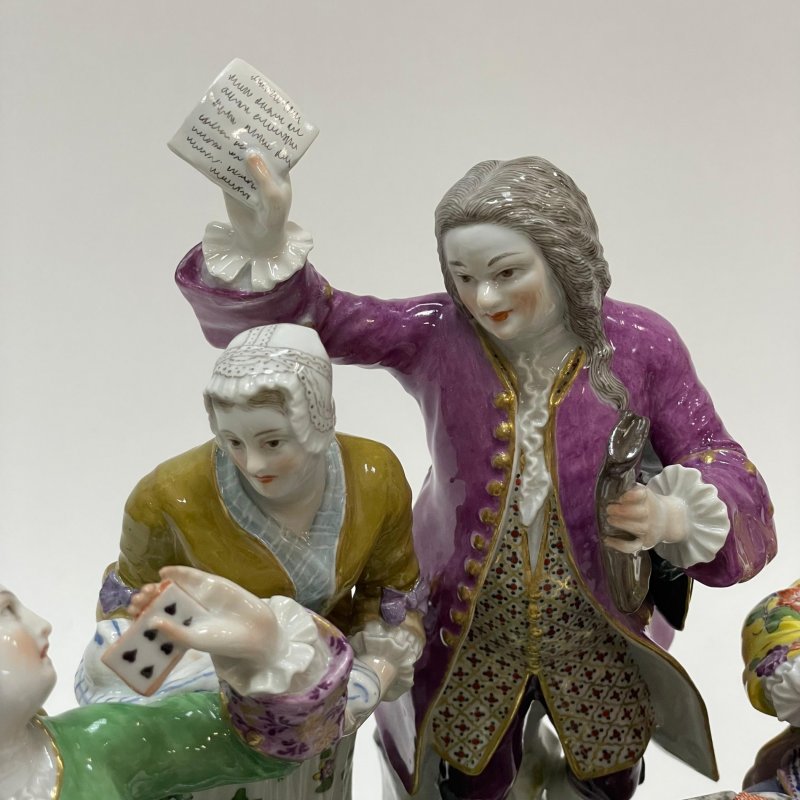 Сатирическая статуэтка Игра в карты вторая половина 19в Meissen (к)