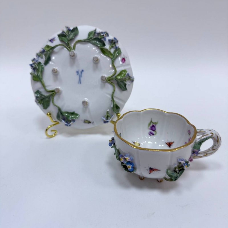 Чашка с блюдцем для кофе Meissen начало 20 века Германия