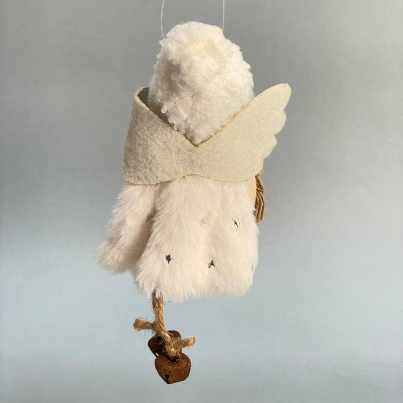 Елочная игрушка Рождественский ангел белый