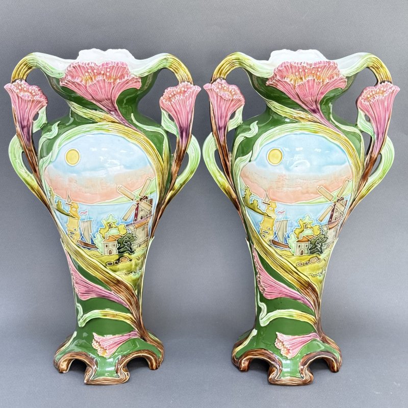 Парные керамические вазы Европа 20 век