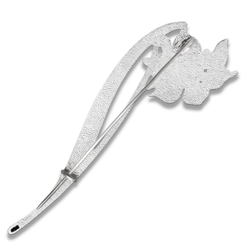 Серебряная Брошь «Нарцисс поэтический» малый 