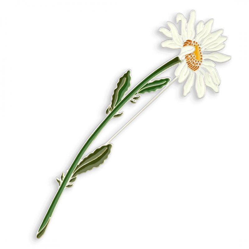 Серебряная Брошь «Ромашка»