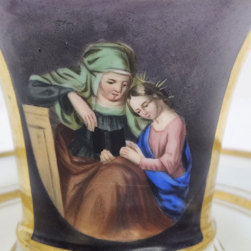 Чайная пара Schlaggenwald Богемия 1840-е г (к)