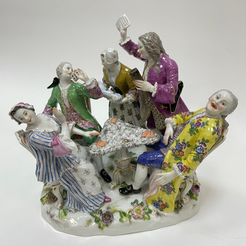 Сатирическая статуэтка Игра в карты вторая половина 19в Meissen (к)