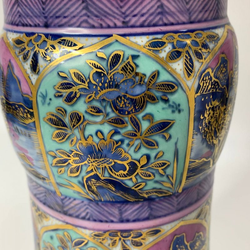 Старинная большая ваза ручной работы Канси (к)