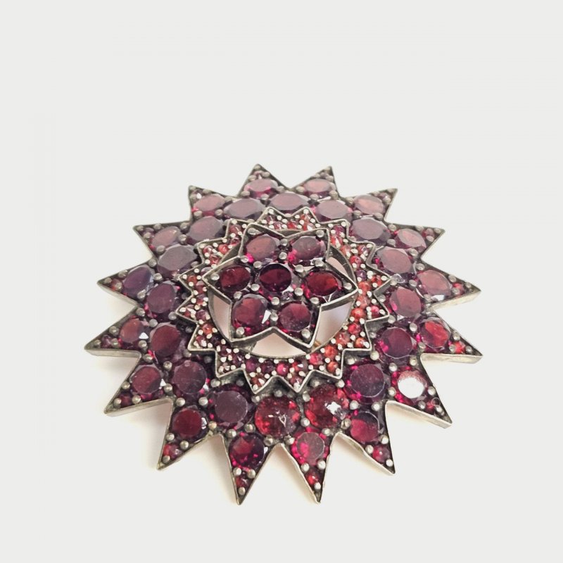 Брошка Звездочка гранаты 19 век