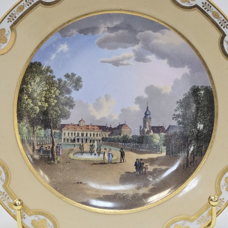 Тарелка Royal Vienna 1812г Вид Люксембургского сада (к)