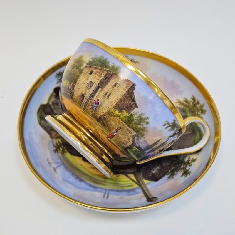 Фарфоровая чашка и блюдце Schoelcher