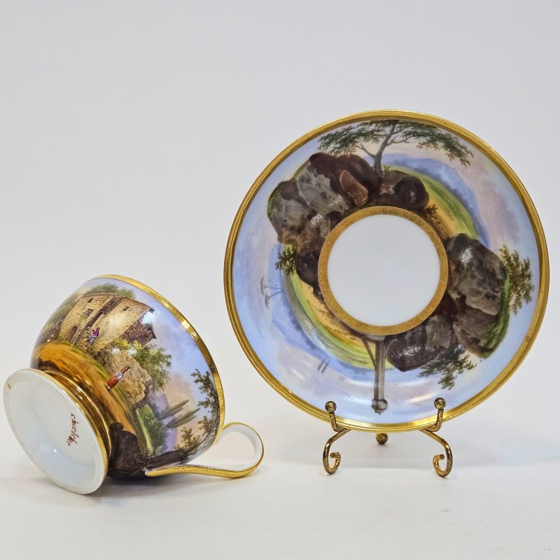 Фарфоровая чашка и блюдце Schoelcher