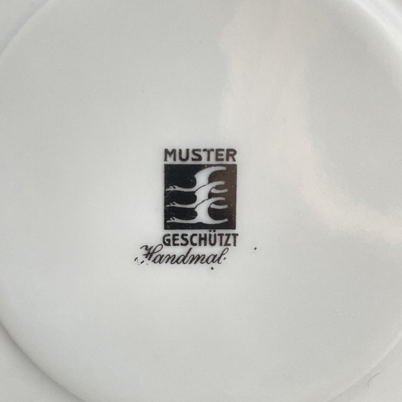 Коллекционная чашка для кофе с блюдцем в стиле Артдеко Muster 1920-1930 гг Германия (д)