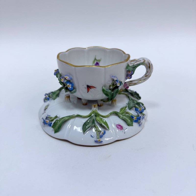 Чашка с блюдцем для кофе Meissen начало 20 века Германия