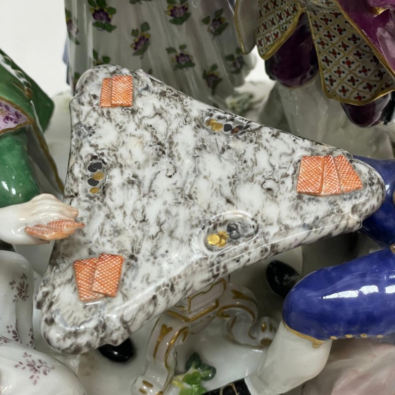 Сатирическая статуэтка Игра в карты вторая половина 19в Meissen (к)