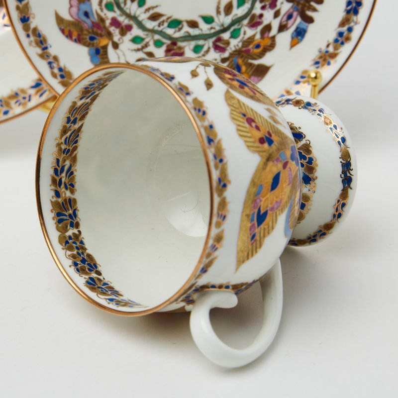 Чайная тройка ЛФЗ Пестрые бабочки