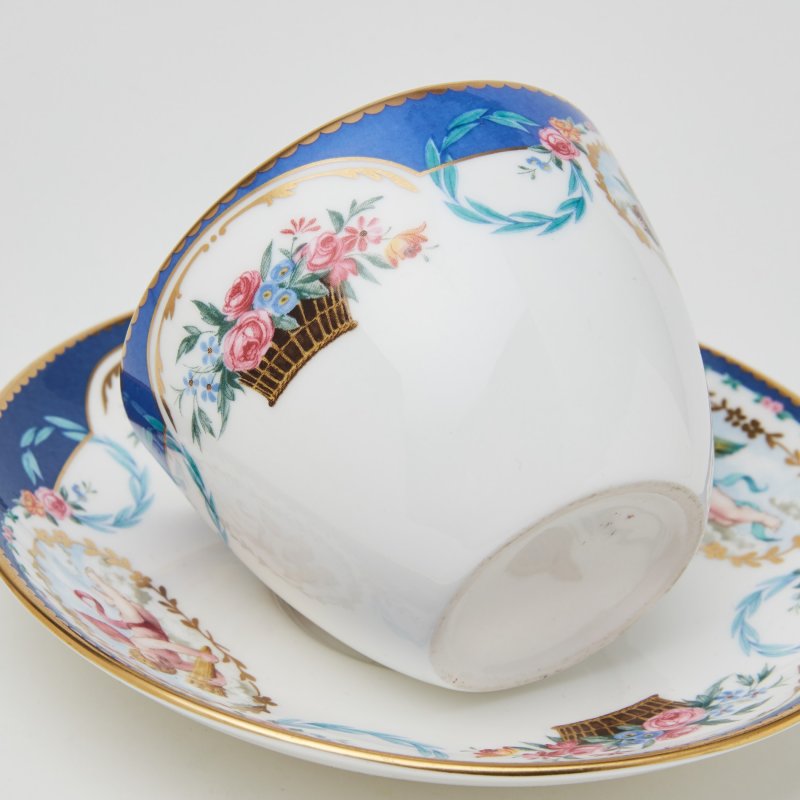 Редкая уникальная чайная пара - эталон фабрики Derby