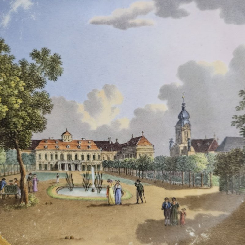 Тарелка Royal Vienna 1812г Вид Люксембургского сада (к)