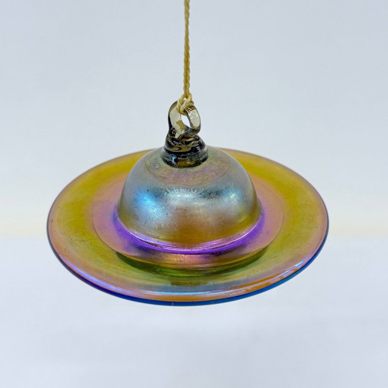 Авторская выдувная елочная игрушка студия Lundberg с подписью LS