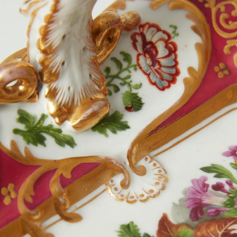 Ваза с ручкой с цветами А.Г.Пoпов