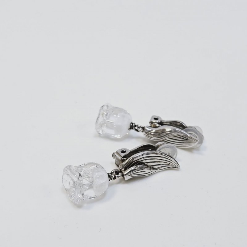 Клипсы Lalique Ландыши серебро