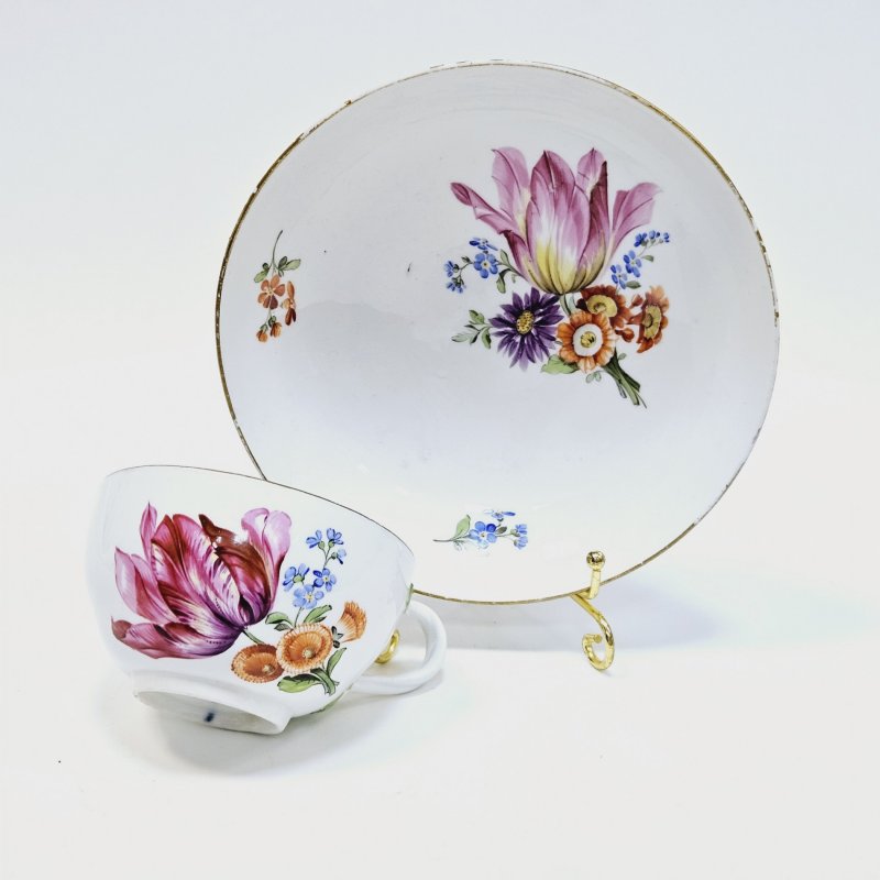 Чашка с блюдцем Мейсен период Марколини