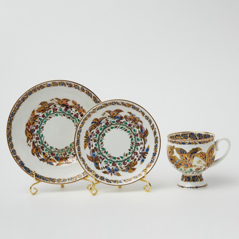 Чайная тройка ЛФЗ Пестрые бабочки