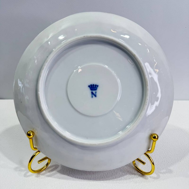 Большая чашка с блюдцем для чая в стиле Каподимонте (Д)