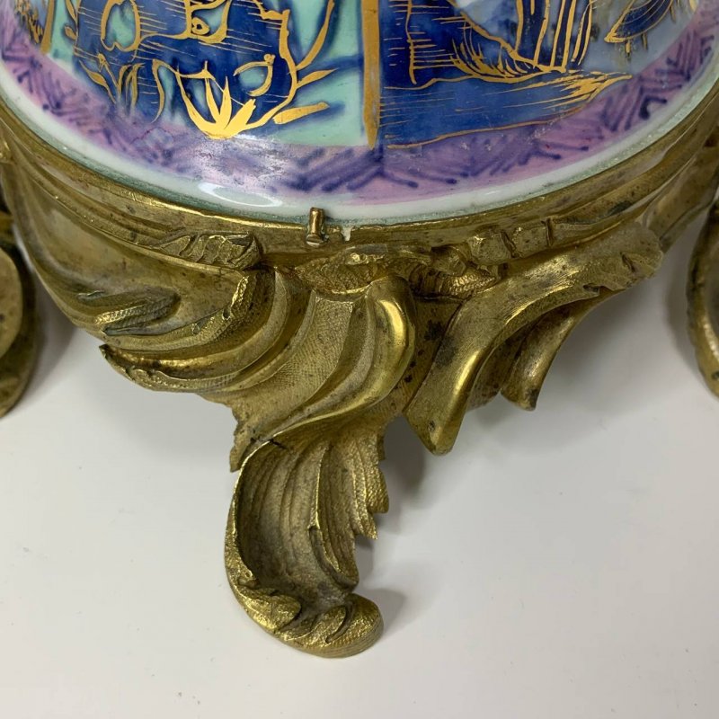 Старинная большая ваза ручной работы Канси (к)