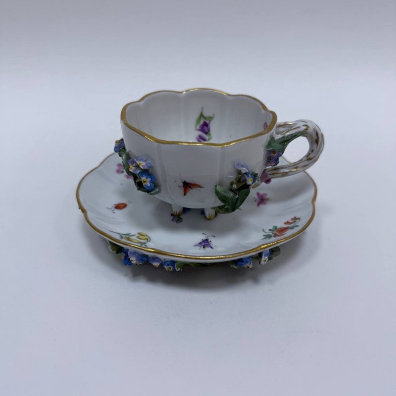 Чашка с блюдцем для кофе Meissen начало 20 века Германия