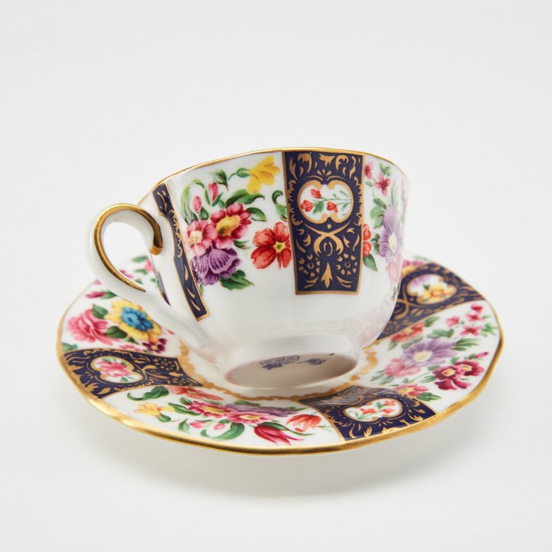 Фарфоровая чашка с блюдцем Royal Worcester - миниатюра 1993 г Англия (д)