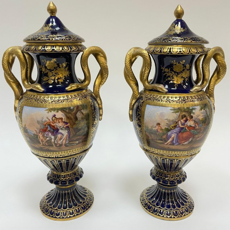 Парные вазы Meissen 1870-80 гг