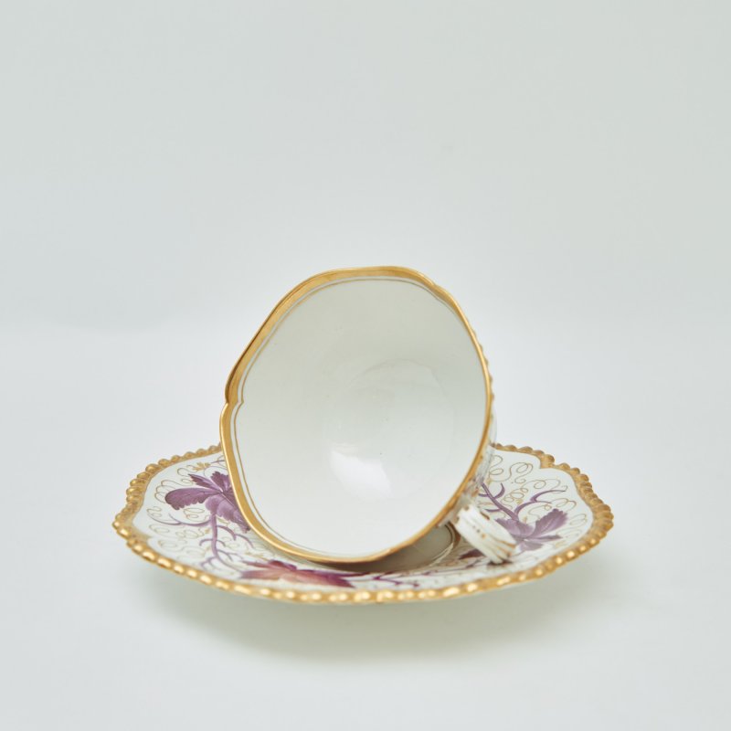 Старинная чайная пара ручной работы, период Barr Flight&Barr