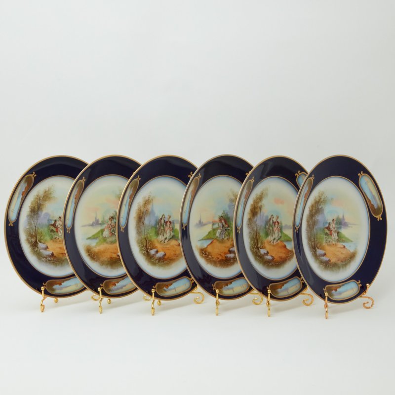 Сет 6 пирожковых тарелок Limoges